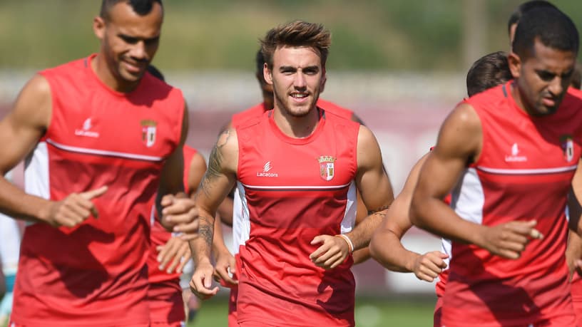 André Horta, durante un entrenamiento del SC Braga.