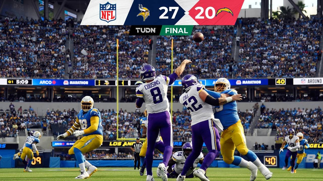 Chargers cae con Vikings, pero mantiene liderato divisional