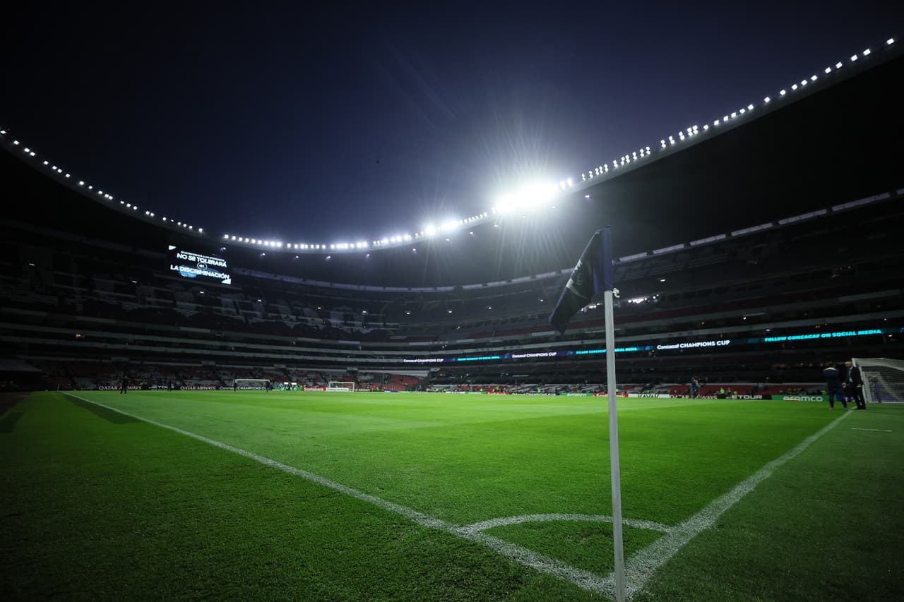 MEXICO CITY, MEXICO - MARCH 13: General view of the Azteca Stadium prior to the round of 16 second leg match between America and Chivas as part of Concacaf Champions Cup 2024 at Azteca on March 13, 2024 in Mexico City, Mexico. (Photo by Manuel Velasquez/Getty Images)