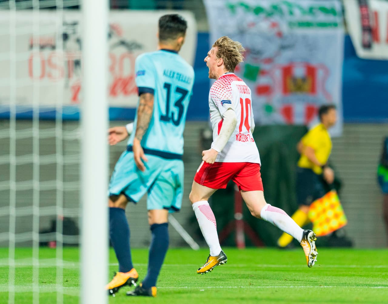 La celebración de los alemanes fue muy efusiva pues aún no celebran su primer triunfo en la Champions.