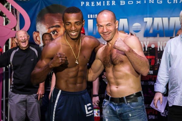 Erislandy Lara y Jan Zaveck después del pesaje.
