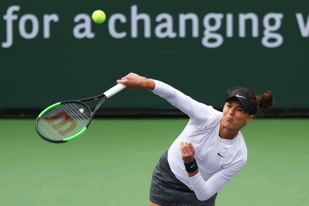 La rusa Natalia Vikhlyantseva se midió ante la alemana Angelique Kerber en su duelo de la tercera ronda en Indian Wells.