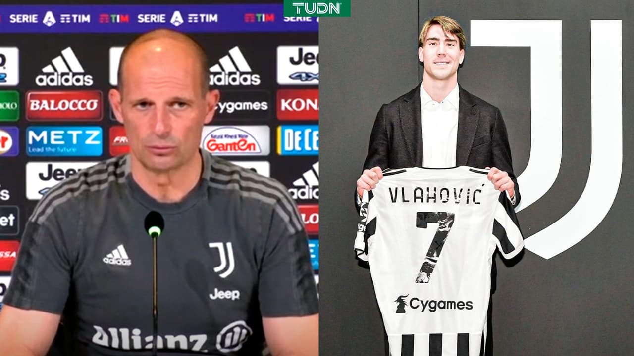 Allegri: "Vlahovic, con Haaland y Mbappé, son los mejores del mundo"