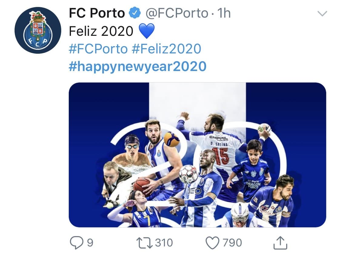 Jugadores entrenadores y clubes desean un gran 2020 a todos sus aficionados.