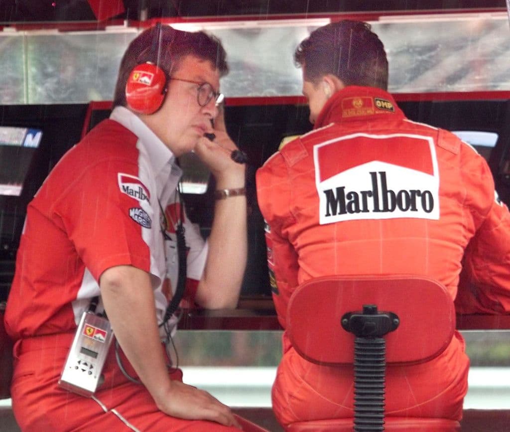 <b>Schumacher - Brawn</b> -Michael y Ross se conocieron en el equipo Benetton cuando el piloto alemán comenzó su carrera. Juntos consiguieron siete títulos, 6 con Ferrari y con el equipo Benetton.