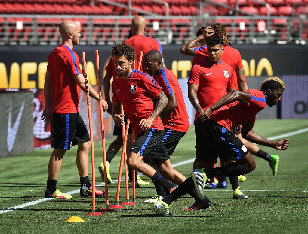 El equipo estadounidense entrenando en anticipación de la Copa América Centenario