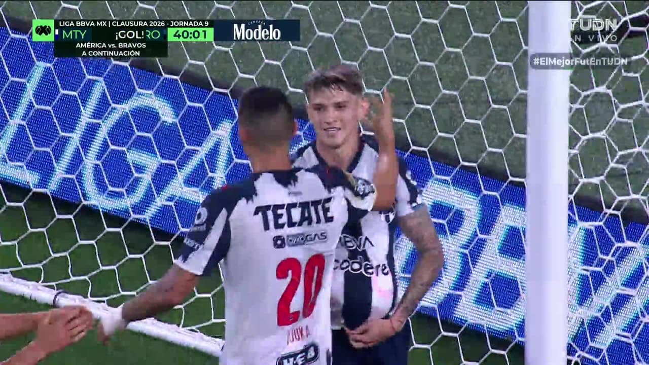 ¡GOL!  anota para Monterrey. Luca Orellano