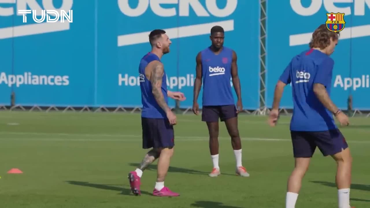 Lionel Messi entrena vendado previo a Champions ante Bayern