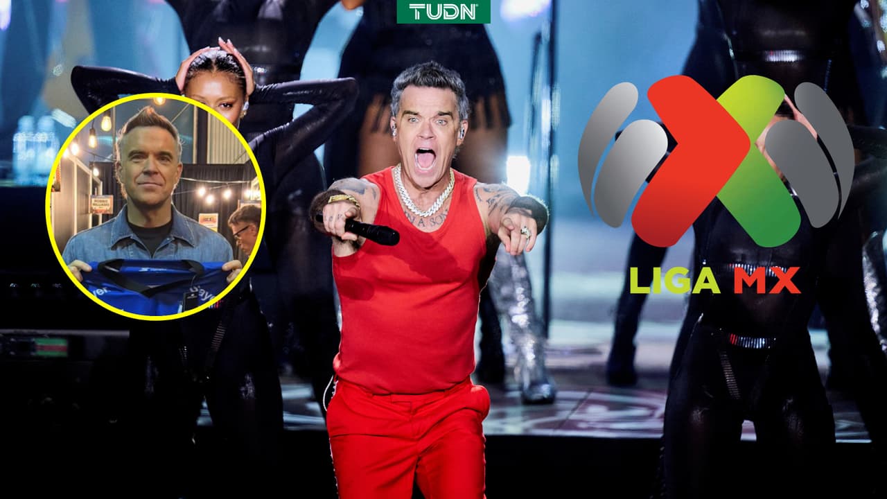 Robbie Williams posa con playera del Querétaro tras festival Pulso GNP