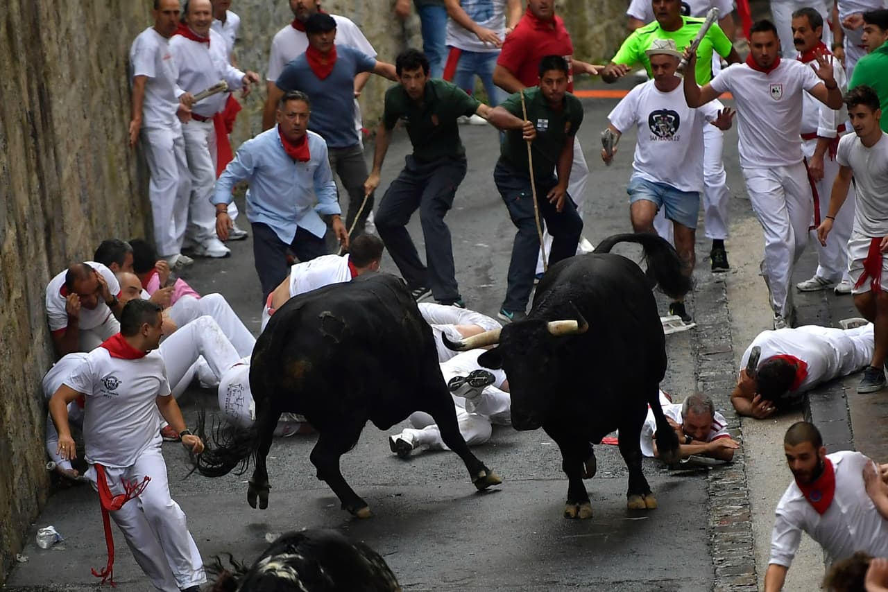 Los toros de la ganadería Puerto de San Lorenzo dejaron un saldo de tres contusionados y un herido, una cifra inocua dado el tonelaje y la cornamenta de las bestias corriendo en medio de callejones.