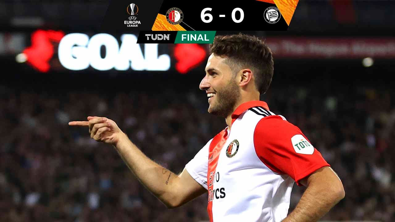  ¡No falla! Santi Giménez anota y colabora en goleada del Feyenoord