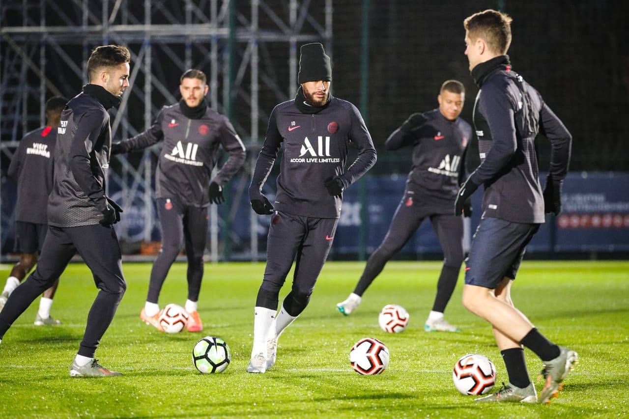 El entrenamiento del PSG.