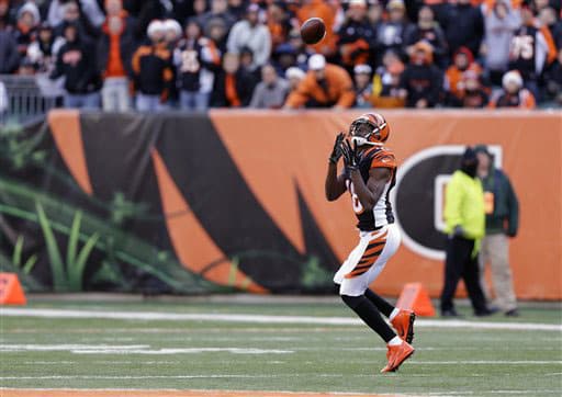 Receptor: A.J. Green, Cincinnati Bengals (AP-NFL).