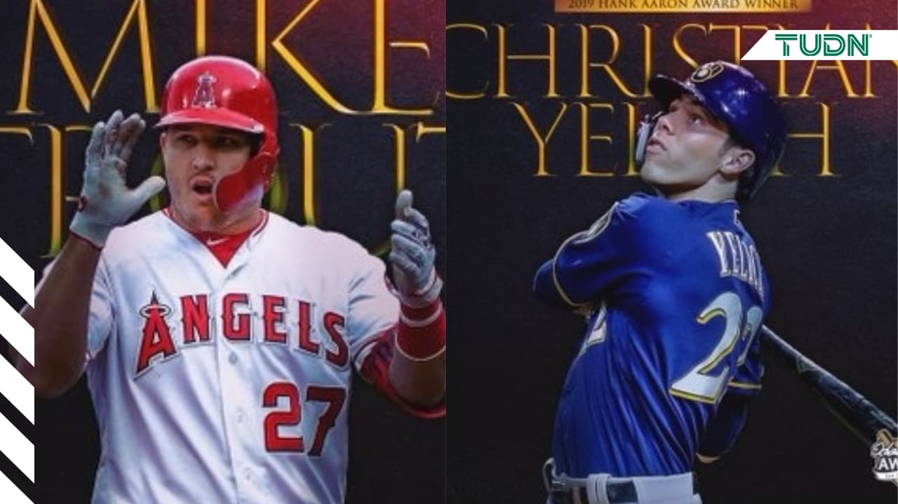 Mike Trout y Christian Yelich, ganadores del Premio Hank Aaron