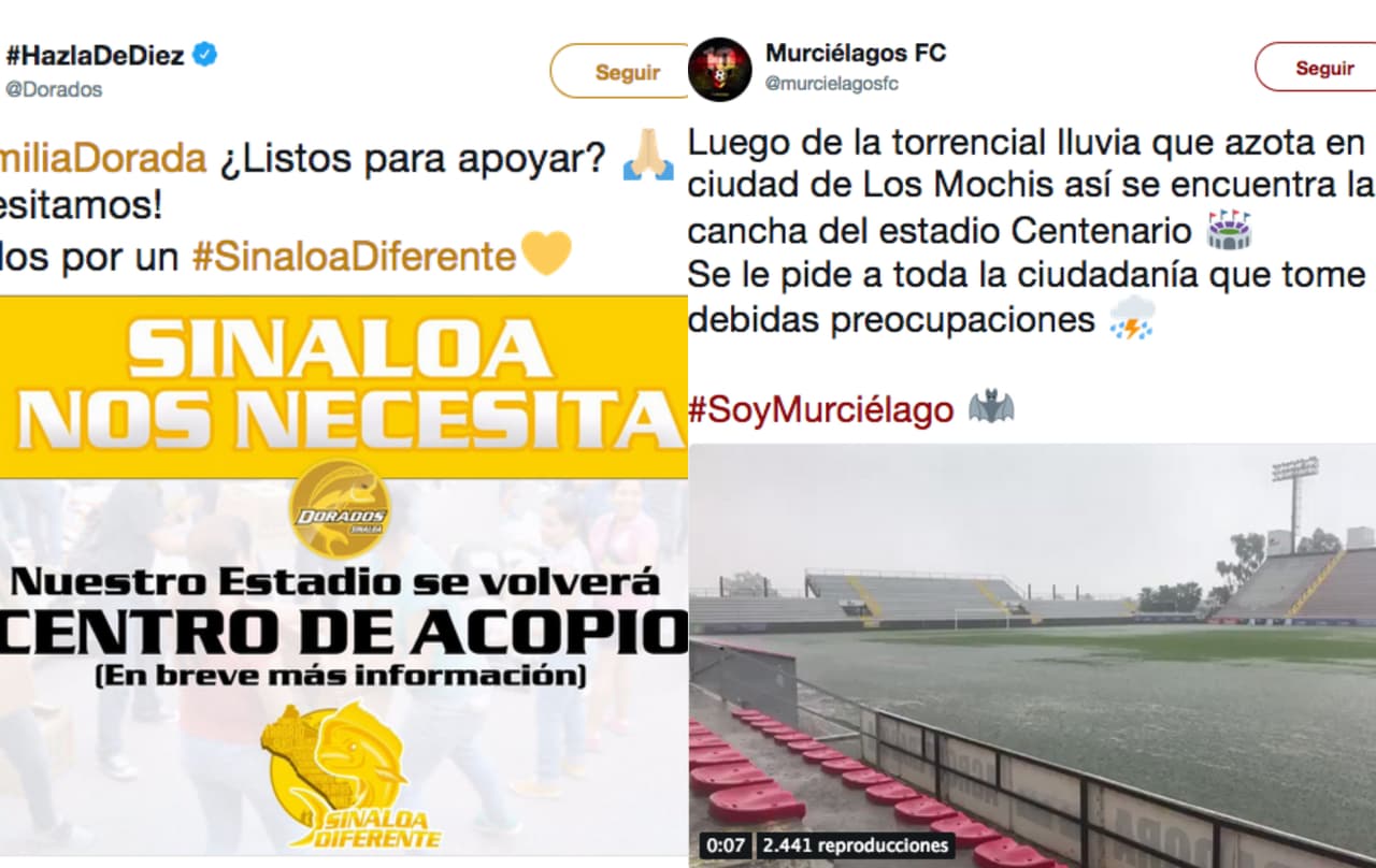 Los clubes de diferentes deportes y los atletas están comprometidos para difundir una petición de ayuda a los damnificados de los lluvias en Sinaloa, todos con la etiqueta de Los Mochis.