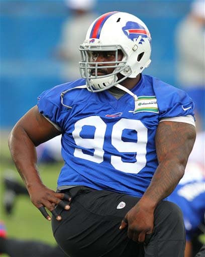 Preparado para inicar el entrenamiento, el tackle defensivo Marcell Dareus (AP-NFL).