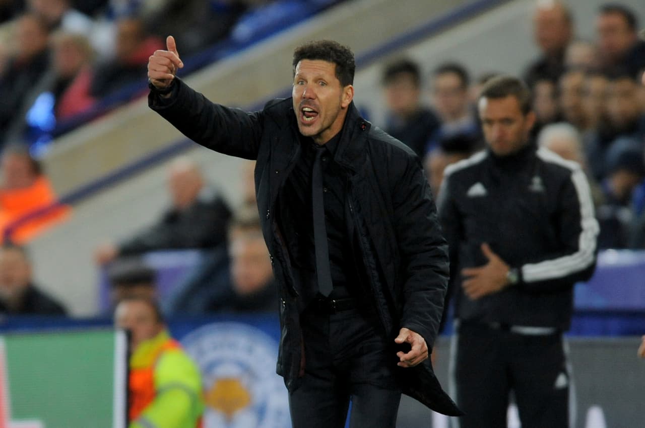 Diego Simeone, técnico del Atlético de Madrid de España.