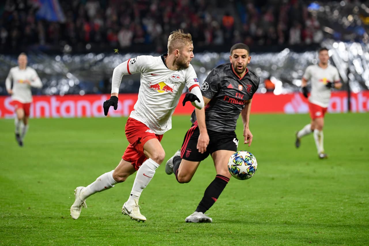 RB Leipzig empata 2-2 con el Benfica; para los visitantes marcaron Pizzi y Vinícius, Forsberg hizo doblete al final del partido para rescatar el empate.