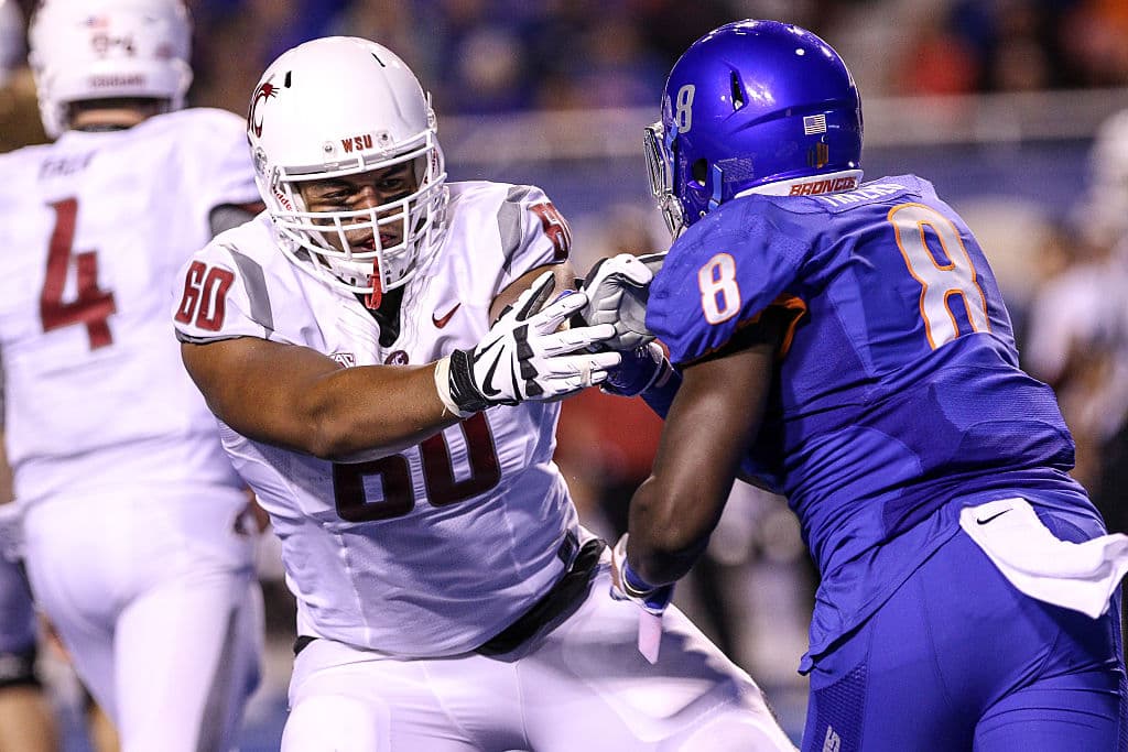 <b>14) Andre Dillard (Washington State, OL)</b>, el liniero de los Cougars parece estar en el radar de los Atlanta Falcons.