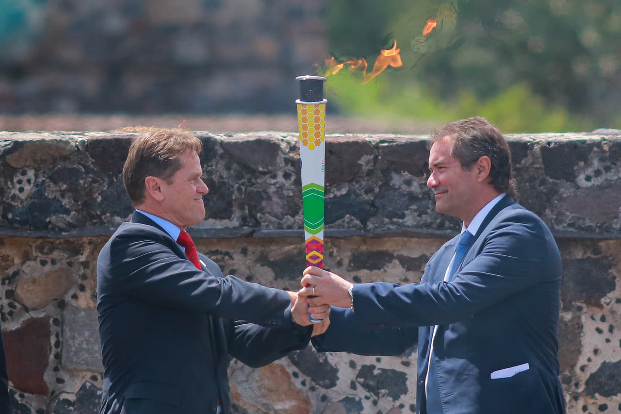 La llama que arderá en el pebetero de los Juegos Panamericanos de Lima 2019 fue creada en la ceremonia del fuego nuevo, ritual celebrado a la manera de la civilización Mexicas en las pirámides de Teotihuacán.
