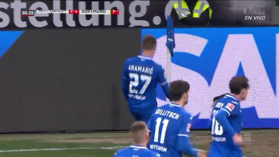 ¡GOOOL! Andrej Kramaric anota para TSG 1899 Hoffenheim