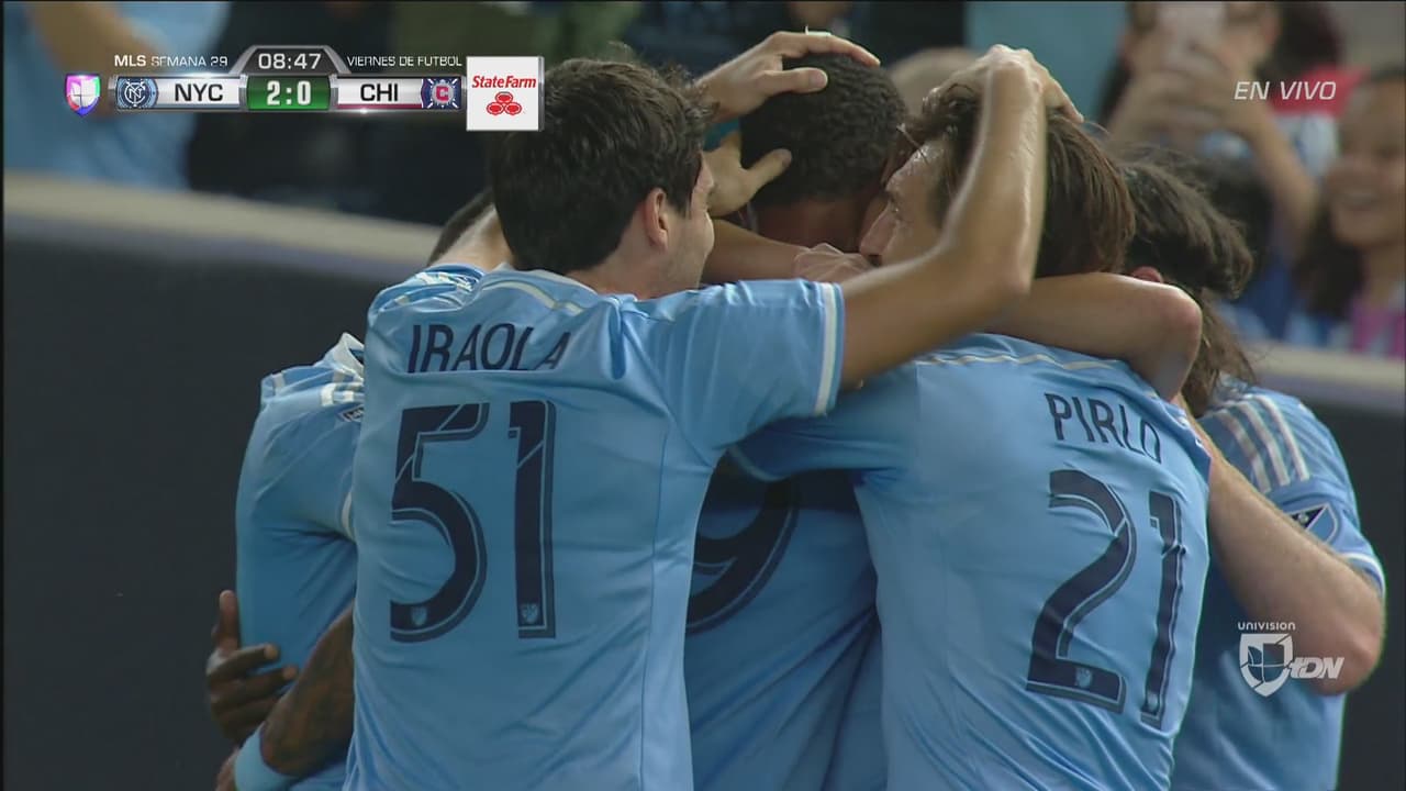New York City anotó dos goles en menos de un minuto a Chicago Fire