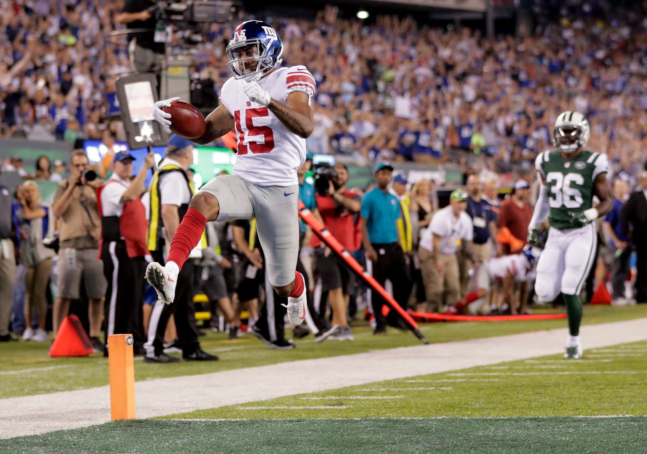 Hunter Sharp, de los equipos especiales de los Giants, devolvió un despeje para conseguir un touchdown y aportar a los 13 puntos con los que venció su equipo.