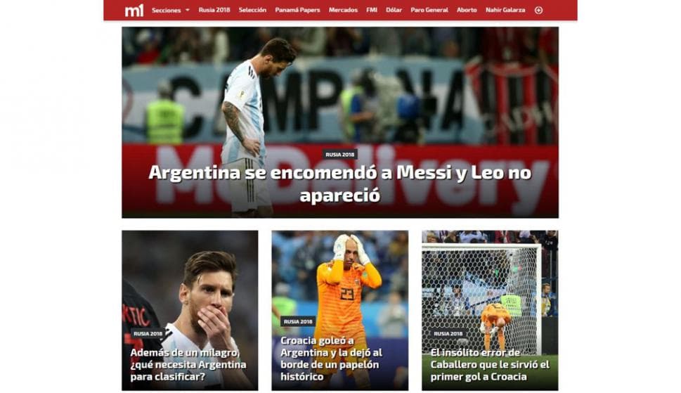 El periódico
<i>Minuto 1</i>, de Argentina, no tuvo medias tintas y directo se fue contra Messi.