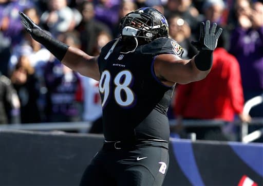 #5 Brandon Williams, NT, Baltimore Ravens: Williams ha creado una gran expectativa como fuerza emergente en el punto de ataque (AP-NFL).