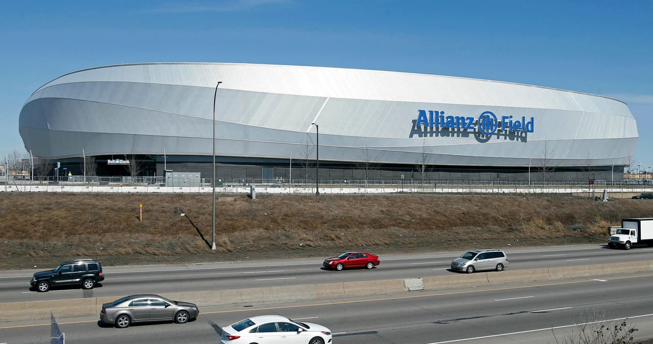 Detalle exterior del Allianz Field, nuevo estadio del Minnesota United FC ubicado en St. Paul, Minnesota.