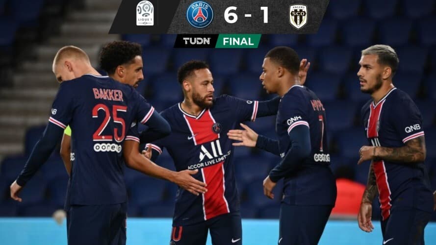 Con goles de Neymar y Mbappé, PSG humilla al Angers