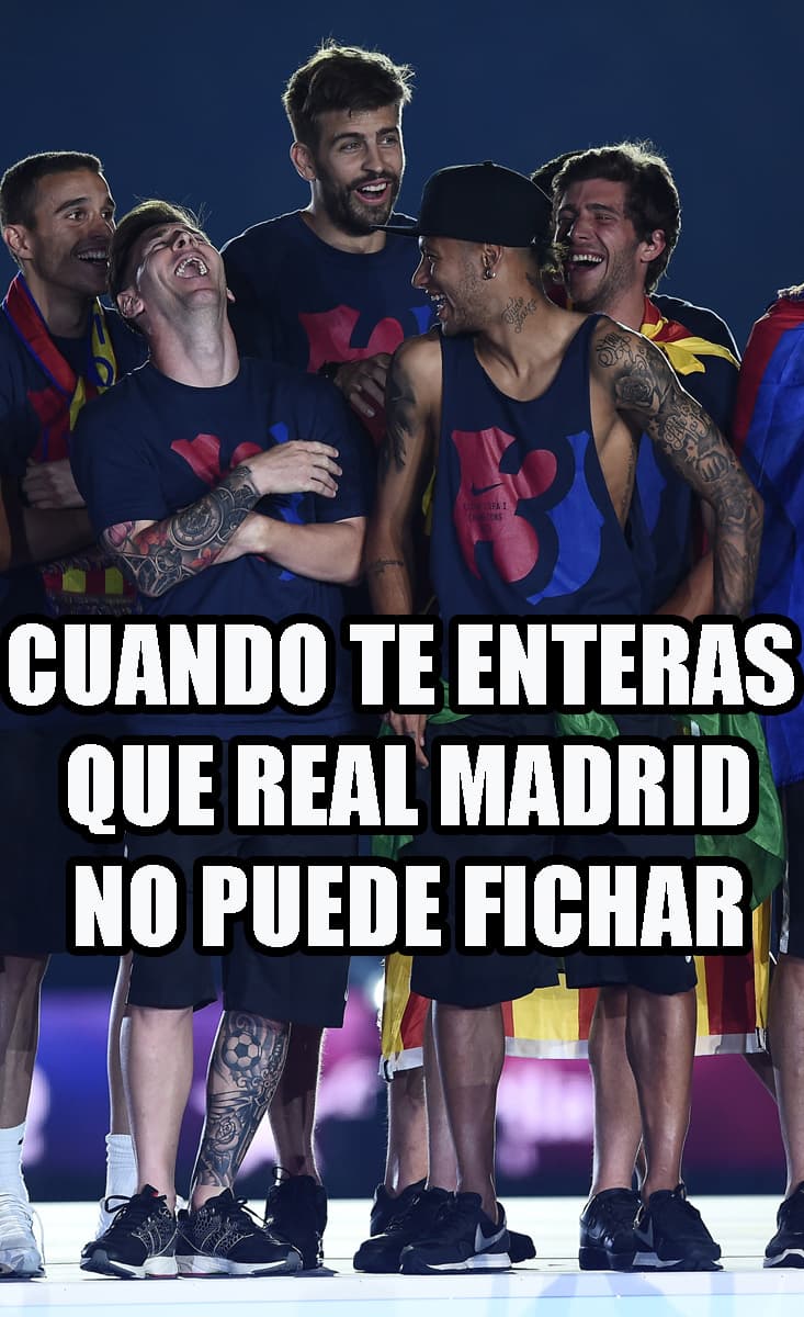 Los usuarios de la red no desaprovecharon la oportunidad para burlarse de los equipos de Madrid que no podrán contratar jugadores durante un año.