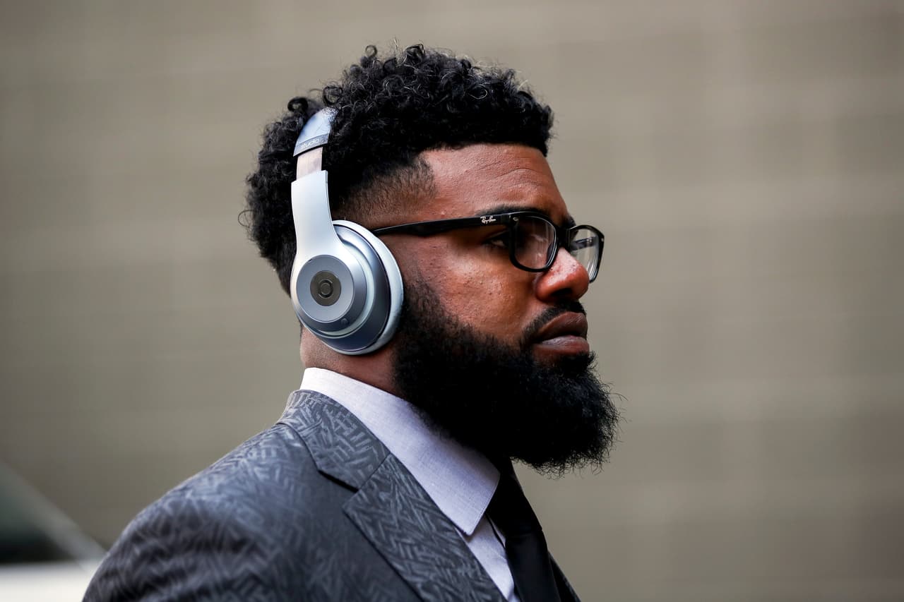 Dallas Cowboys running back Ezekiel Elliott (21) walks to the stadium prior to the Pro Football Hall of Fame Game, Thursday, August. 3rd, 2017 in Canton, Ohio.(Logan Bowles via AP Images)