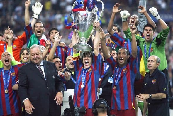 Barcelona logró su segunda 'Champions' en 2006, de la mano de Ronaldinho, Eto'o y compañía, dirigidos por Frank Rijkaard. Derrotaron en la Final por 2-1 al Arsenal.