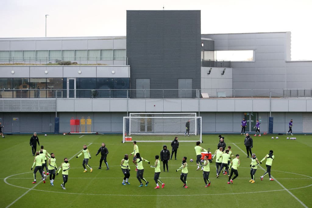 Vista general de los jugadores del Manchester City
