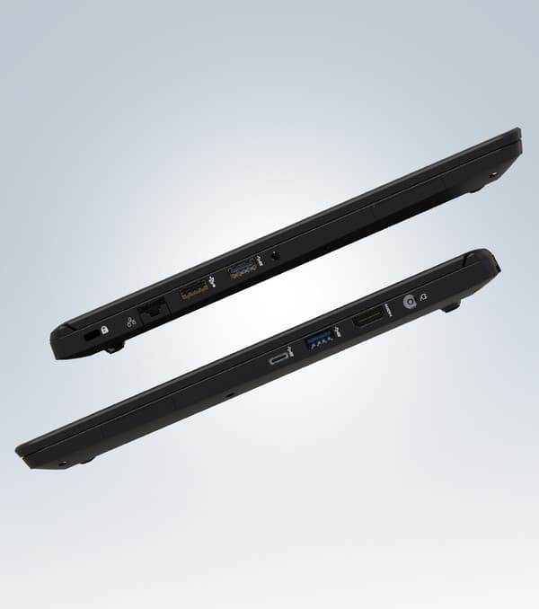 La conectividad es una de las cartas fuertes de la PureBook X14: dos puertos USB 3.1, uno 2.0, una entrada tipo C, entrada para Ethernet, HDMI, SD y 3.5mm (audífonos).