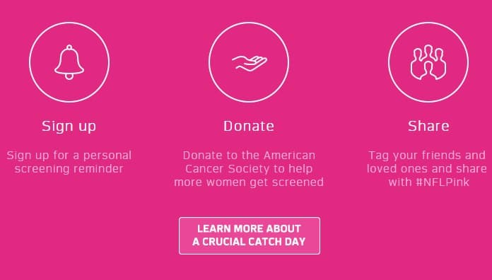 <brightspot-cms-external-content url="<a href="https://donate.cancer.org/index?campaign=nfl&amp;utm_source=www.nfl.com_referral&amp;utm_medium=referral&amp;utm_campaign=nfl_pink" target="_blank">Para registrarse, donaciones y compartir da click aquí.</a>">
 <a href="https://donate.cancer.org/index?campaign=nfl&utm_source=www.nfl.com_referral&utm_medium=referral&utm_campaign=nfl_pink" target="_blank"></a>
 <a href="https://donate.cancer.org/index?campaign=nfl&utm_source=www.nfl.com_referral&utm_medium=referral&utm_campaign=nfl_pink" target="_blank">Para registrarse, donaciones y compartir da click aquí.</a>
</brightspot-cms-external-content>