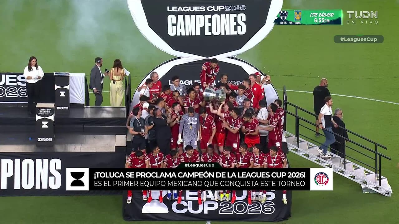 ¡El momento más esperado! ¡Toluca levanta el trofeo de campeón de la Leagues Cup!
