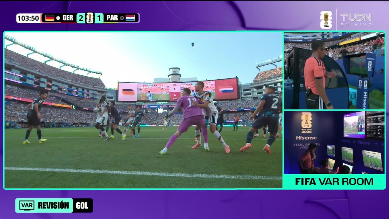 ¡Se anula el gol de Alemania! El VAR señala una falta sobre el portero