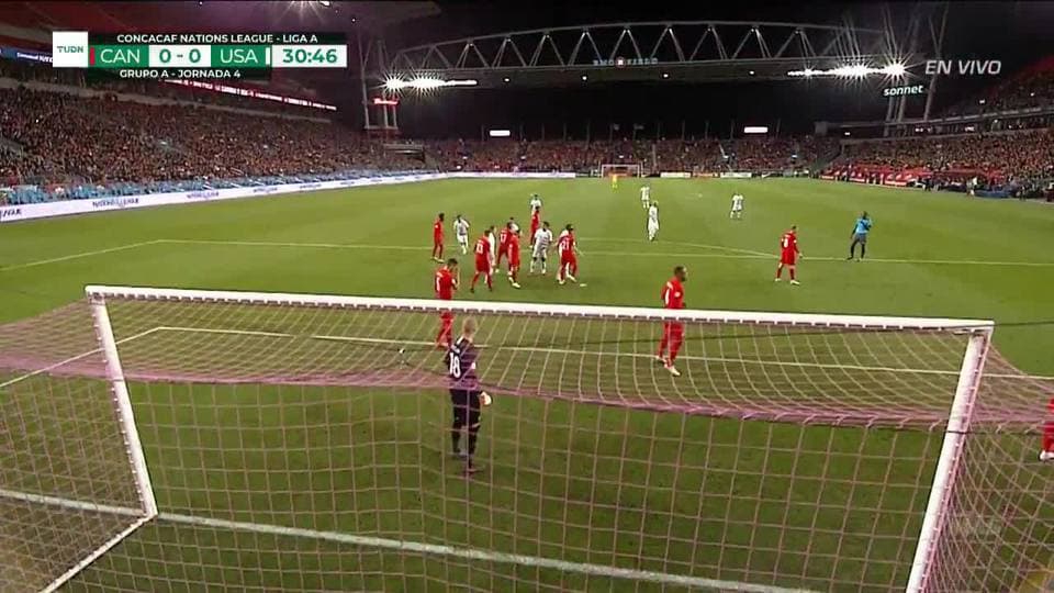 Tiro desviado de Cristian Roldan