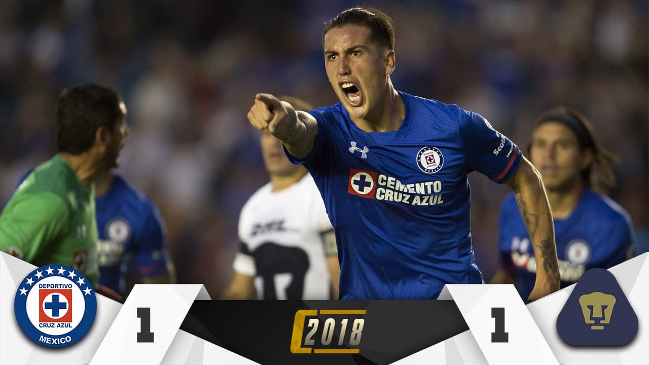 Cruz Azul rescató un empate ante Pumas con 'cruzazuleada' de último segundo