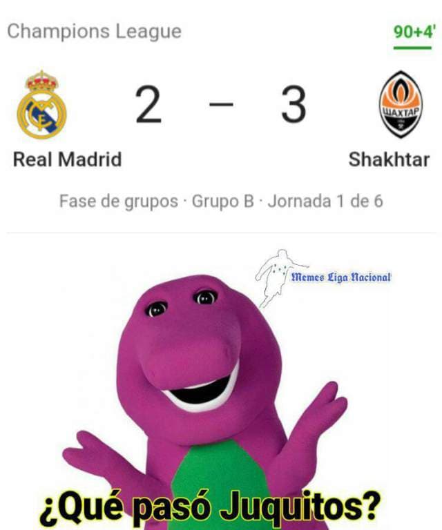 El Real Madrid cae y los memes hacen lo suyo | Los merengues arrancaron con el pie izquierdo en la Champions y las redes sociales no perdonan a los de Zidane.