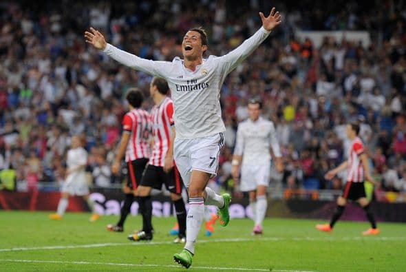 El portugués sigue luciendo como una máquina de hacer goles y esta noche le marcó tres al Athletic Bilbao.