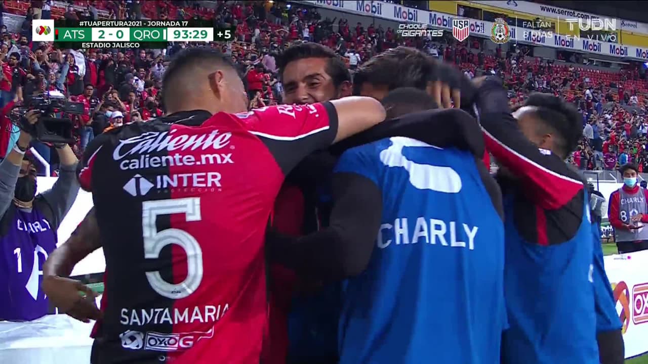 ¡GOL!  anota para Atlas. Christopher Trejo