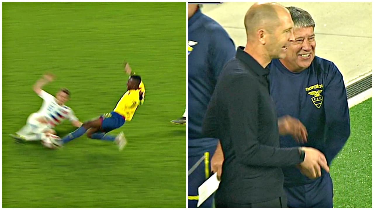 Dura entrada de Caicedo sobre Trapp mientras 'Bolillo' bromea con Berhalter