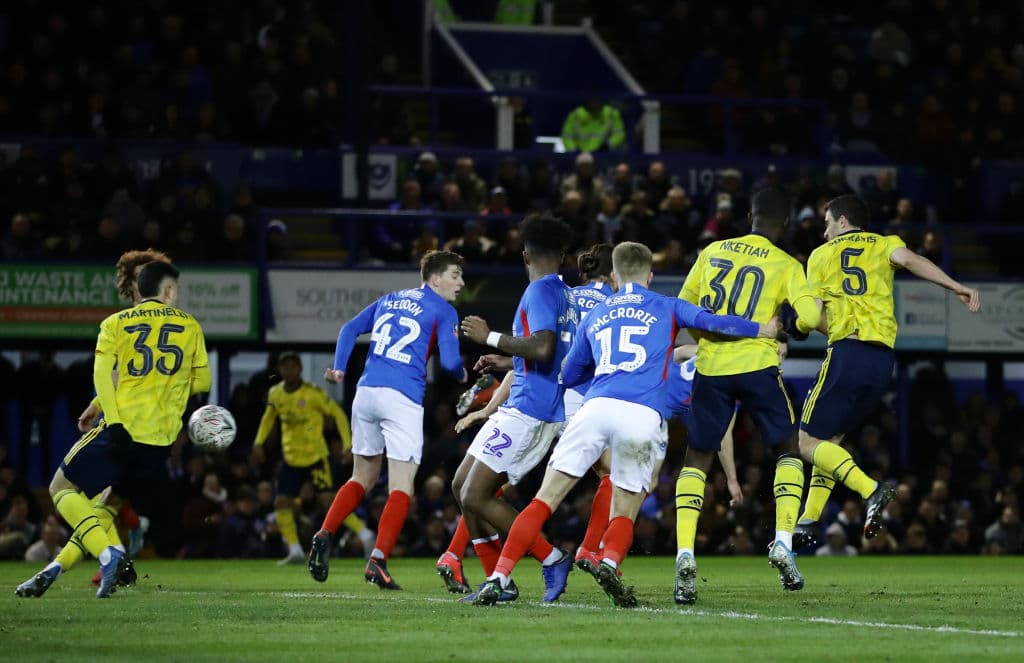 El Arsenal deja en el camino al Portsmouth 0-2 con goles de Papastathopoulos y Nketiah y avanza en la 5ta ronda de la FA Cup.