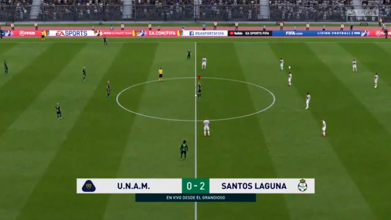 Con dos goles de Lozano, la escuadra universitaria conoció la derrota en el futbol virtual.