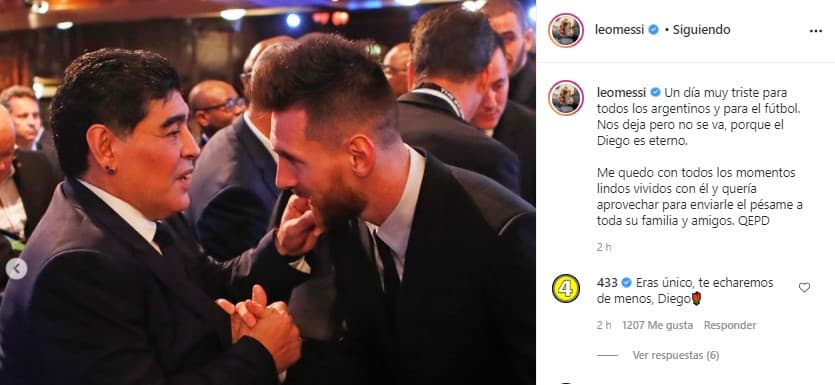 Los íconos del deporte se despidieron de Diego Armando Maradona en redes sociales.