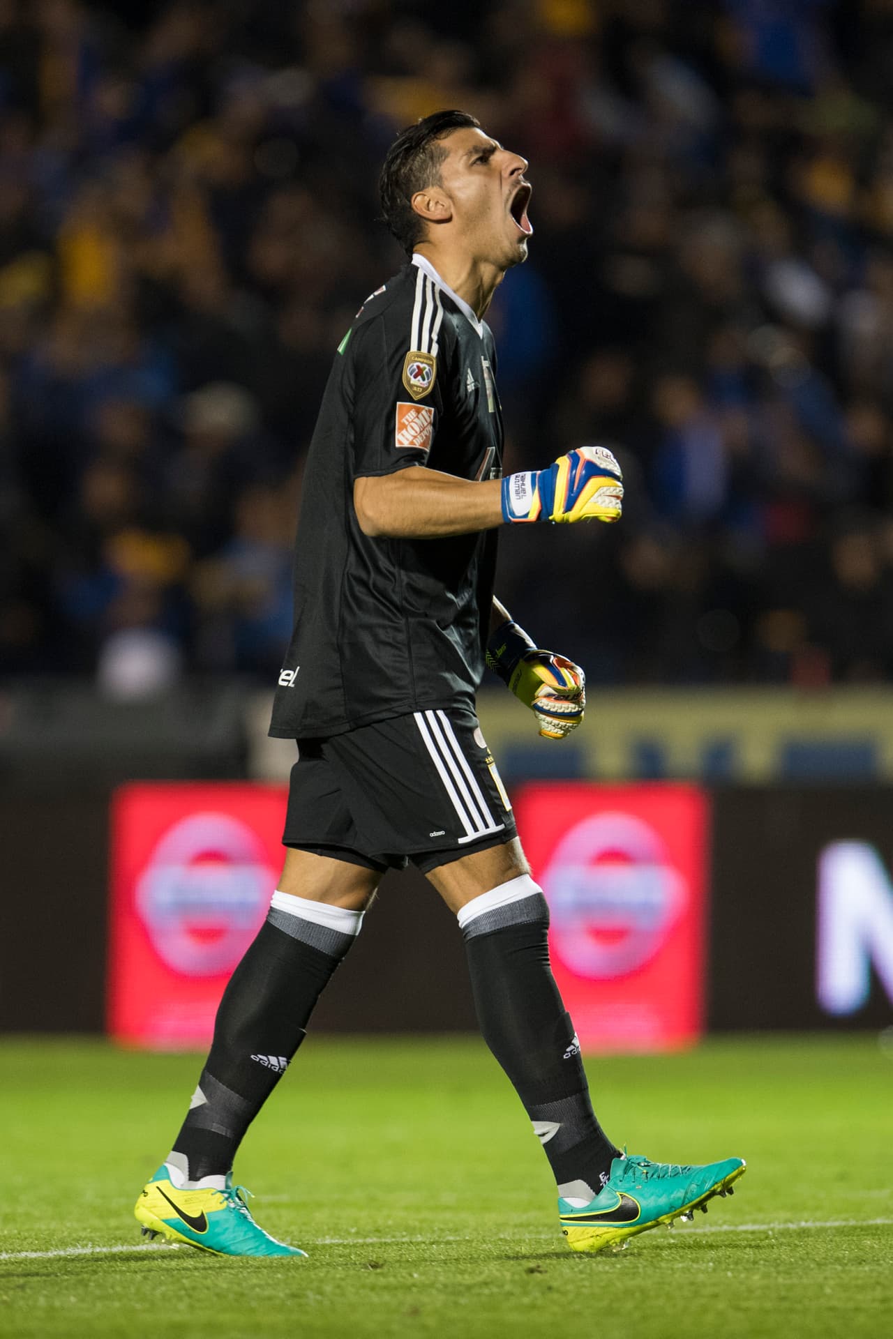 Nahuel Guzmán celebró junto a la afición felina el tanto de su equipo. Estos Tigres están para cosas grandes.