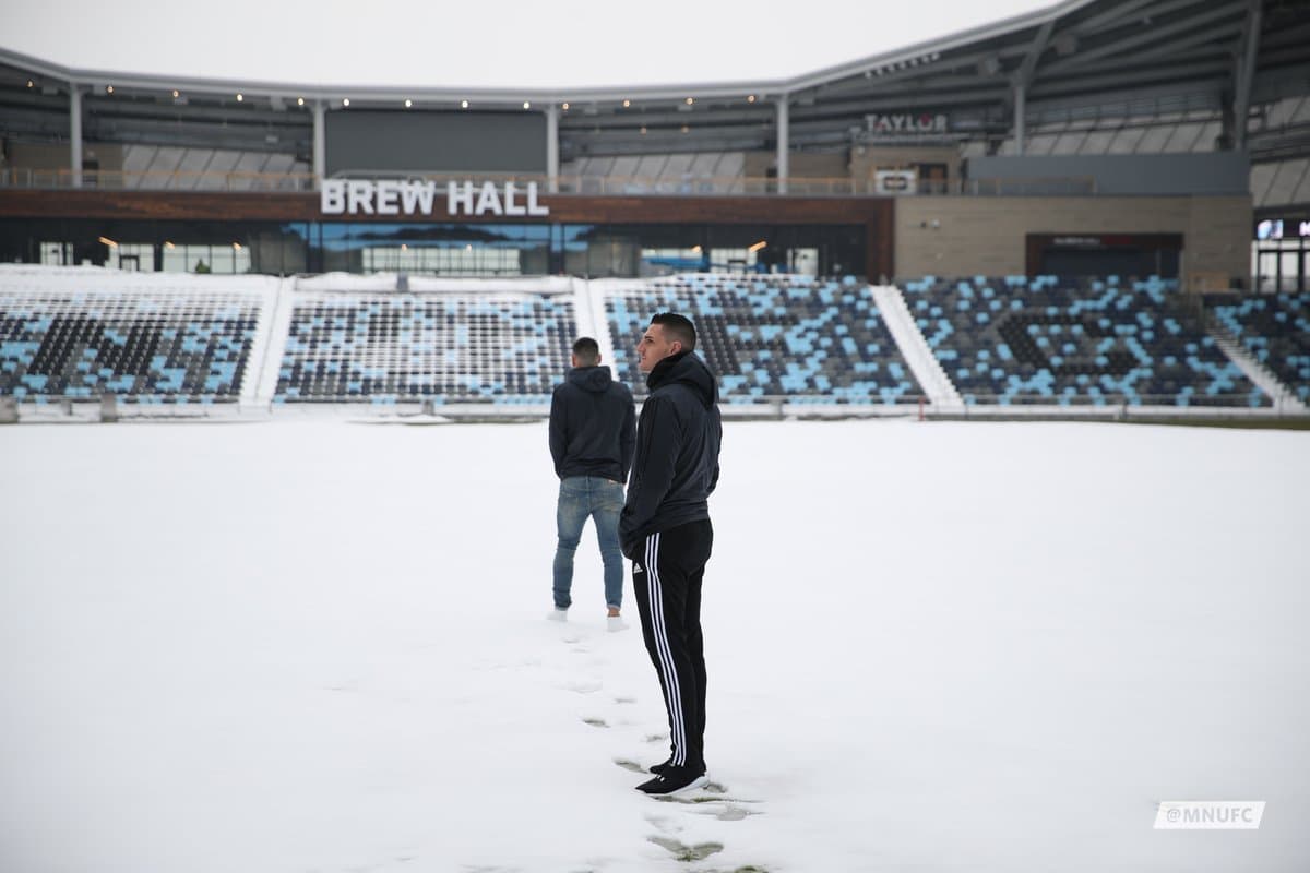 Los jugadores de 'los Loons' pudieron visitar hoy por primera vez la obra finalizada.
